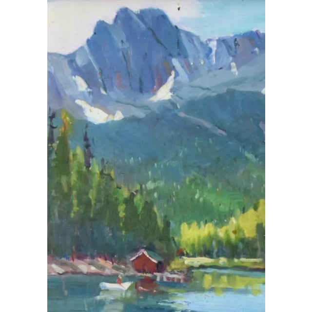 Silvio Silvestri, Listed Artist Lake Mary Mammoth California Landscape Oil Painting Including the Antiqued Gold Wood Frame For Sale - Image 4 of 11