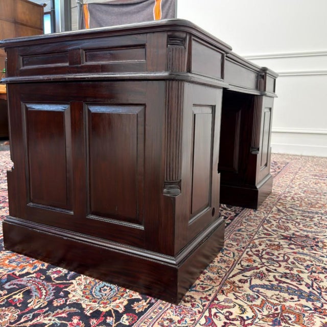Metal English Desk in Green Leather For Sale - Image 7 of 18