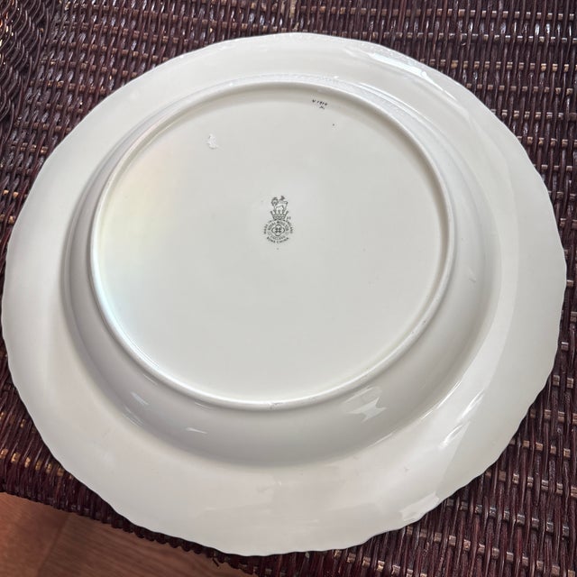 Shabby Chic Royal Doulton Cabbage Rose Platter Circa 1910 For Sale - Image 3 of 4