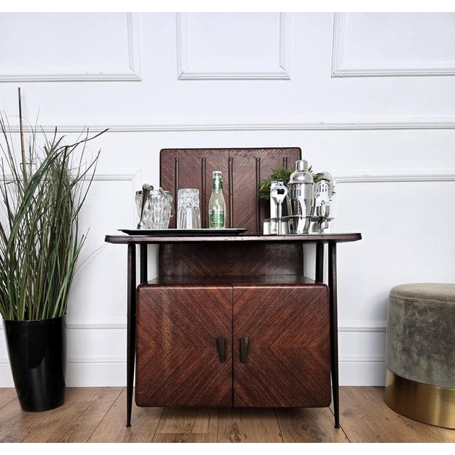 Vintage Italian Walnut Bar Cabinet, 1950s For Sale - Image 3 of 11