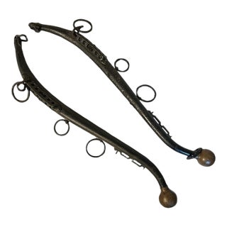 Antique Late 19th Century Iron & Brass Horse/Mule Hames Harness- Set of 2 For Sale