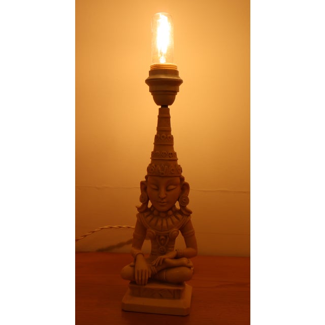 Lamp with Young Buddha Sculpture in Oxiolite attributed to Santini, 1960s For Sale - Image 14 of 18