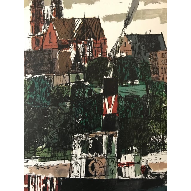 Paper Vintage 1960s Swiss Travel Poster, Hugo Wetli, Basel on the Rhine For Sale - Image 7 of 8