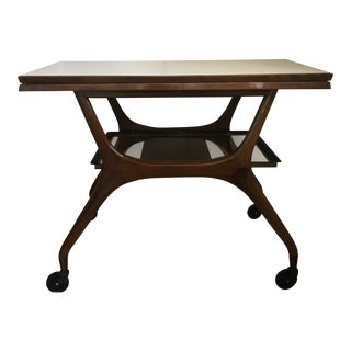 Vladimir Kagan Bar Cart With Brass Tray For Sale