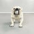 Italian modern Sculpture of standing bulldogge dog in beige black ceramic, 1970s Sculpture of standing olde english...
