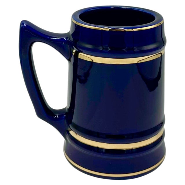 Mid-Century Modern Vintage University of Virginia Uva Cobalt Blue Ceramic Mug For Sale - Image 3 of 10