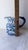 Vintage Style Chinoiserie Blue & White Octagonal Pitcher Vase - Figural Serpent Dragon Handle.. For Sale - Image 10 of 11
