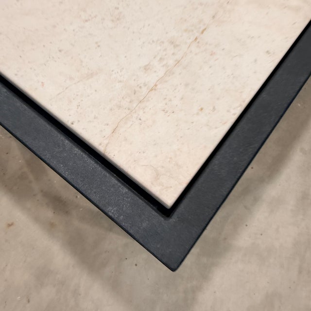 Salvations Burgess Coffee Table A two-tier marble coffee table with iron frame custom-built by Salvations Architectural...