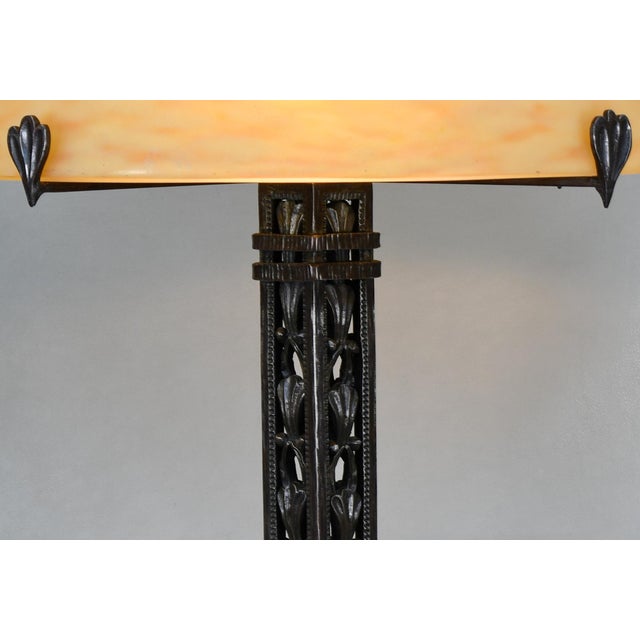 Large French Art Deco Table Lamp by Raymond Subes & Daum 1920s France For Sale - Image 11 of 18