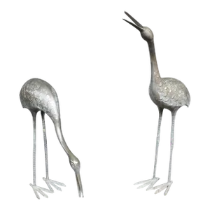 Mid Century Oversized Brass Egrets