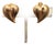 Vintage 1982 Signed Napier Goldtone Ribbed Heart Clip Earrings-2 Pieces For Sale