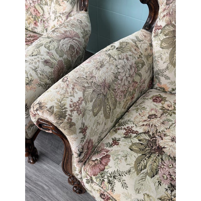 Set of Italian Walnut Armchairs, 1960s For Sale - Image 9 of 17