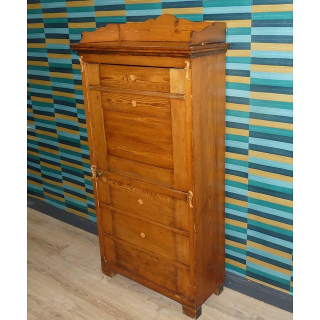 Tall Antique Biedermeier Wooden Pantry Cupboard For Sale - Image 18 of 18