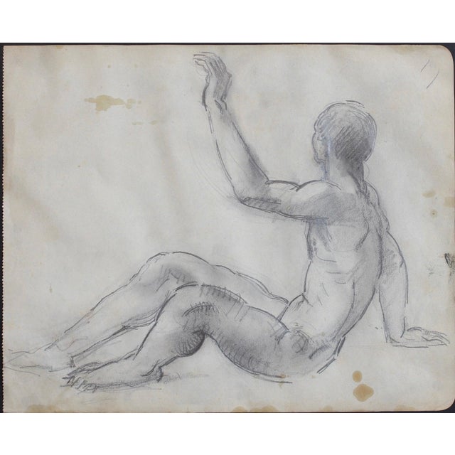 Study of male nude', pencil and charcoal on fine art paper, by guillaume dulac (circa 1920s). An artist known for his...