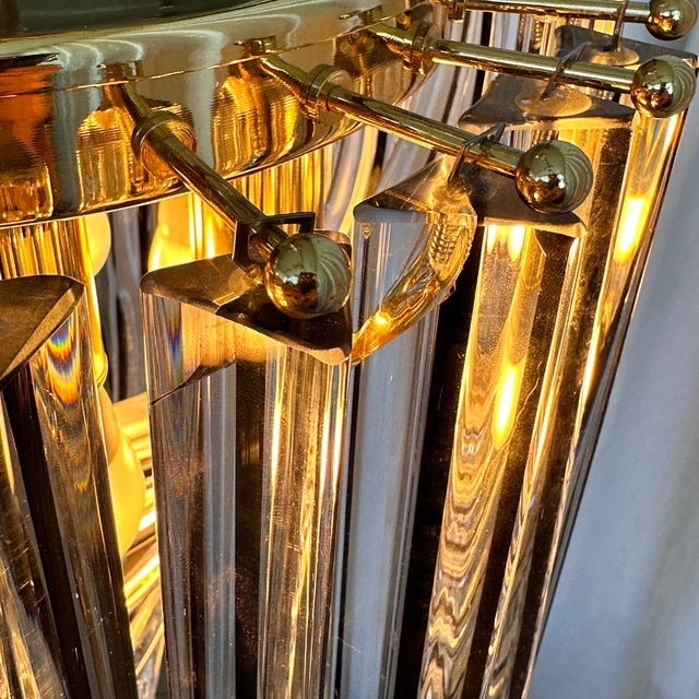 Pink Curved Murano Crystal Glass Ribbon Chandelier attributed to Paolo Venini, 1960s For Sale - Image 8 of 18