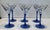 French Mid Century French Blue Hand Painted Equestrian Horse Martini Glasses - Set of 6 For Sale - Image 3 of 10