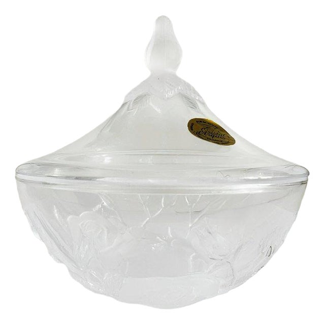 Vintage Florence Satine Crystal Candy Dish from Cristal d'Arques Bonbonnière, 1970s For Sale