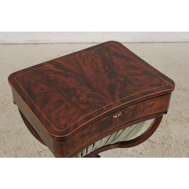 Antique English 19th Century Mahogany Sewing Work Table For Sale - Image 10 of 18