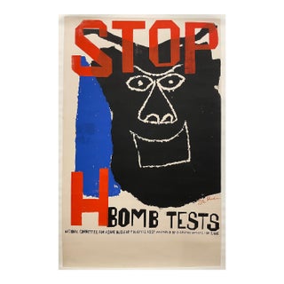 1960s Illustration Stop the H Bomb Tests, Limited Edition Serigraph by Ben Shahn, c.1962 For Sale