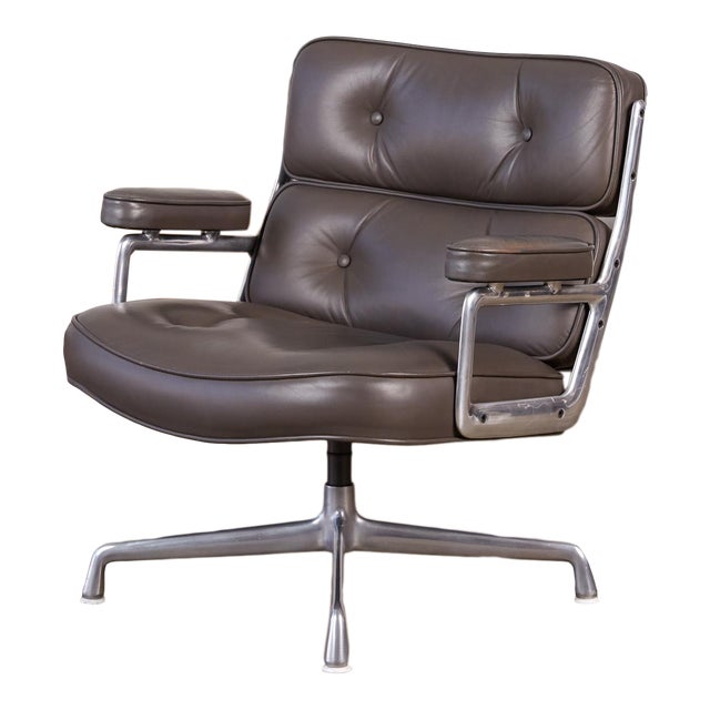 Eames Time Life Lobby Chair For Herman Miller In Gray Leather Chairish