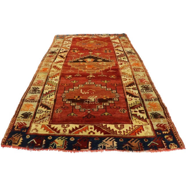 Tribal Late 20th Century Vintage Turkish Oushak Rug - 03'07 X 06'04 For Sale - Image 3 of 9