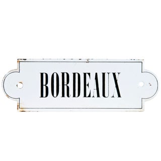 Vintage French Bordeaux Enamel Plaque For Sale