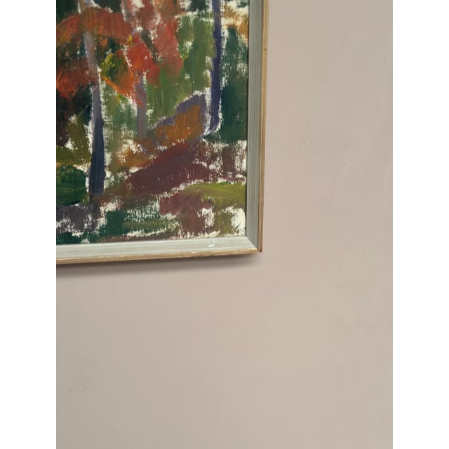 L. S‑c, Forest in Autumn, 1950s, Oil on Canvas, Framed For Sale - Image 6 of 13