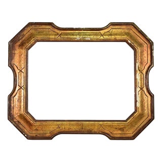 Early 20th Century Italian Parcel-Gilt and Sgraffito Wooden Frame For Sale