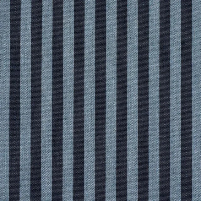 Schumacher Schumacher Hanson Indoor/Outdoor Stripe Narrow Fabric In Blues For Sale - Image 4 of 4