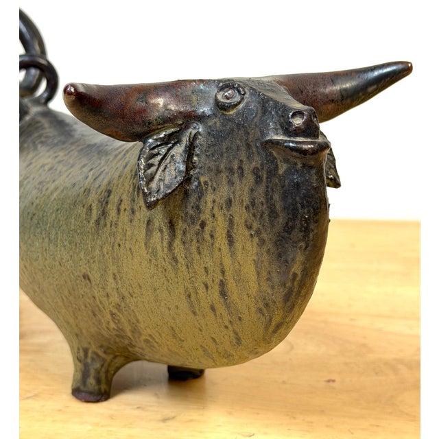 Jorge Mealha (1934 -2021) Pottery, Large Bull Sculpture Portugal, late 20th C. For Sale - Image 16 of 18