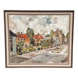 Sooman, City Life II, 1960s, Oil Painting on Canvas, Framed For Sale
