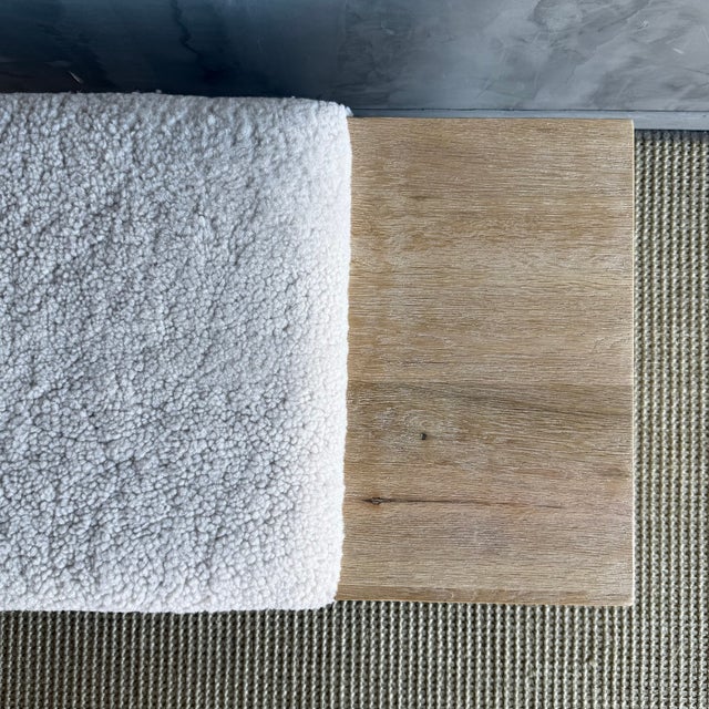 Casi Sheep Bench in White Oak and Natural Genuine Sheep Upholstery For Sale - Image 15 of 15