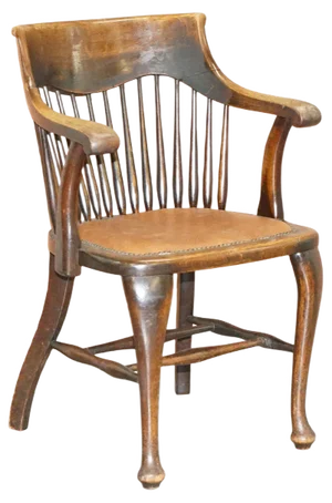 English Oak Spindle Back Office Chair by Ralph Johnson