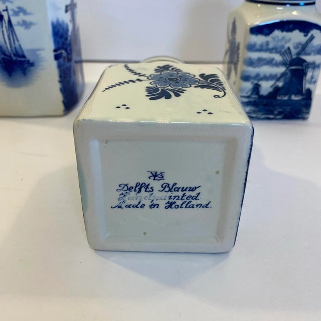 Ceramic Vintage German Inge & Dutch Delft Blue and White Ceramic Canister Set, 3 Pieces For Sale - Image 7 of 12