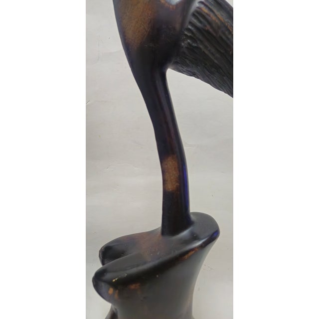 Mid 20th Century African Carved Wood Modernist Sculpture Male and Female Busts - A Pair For Sale - Image 13 of 18