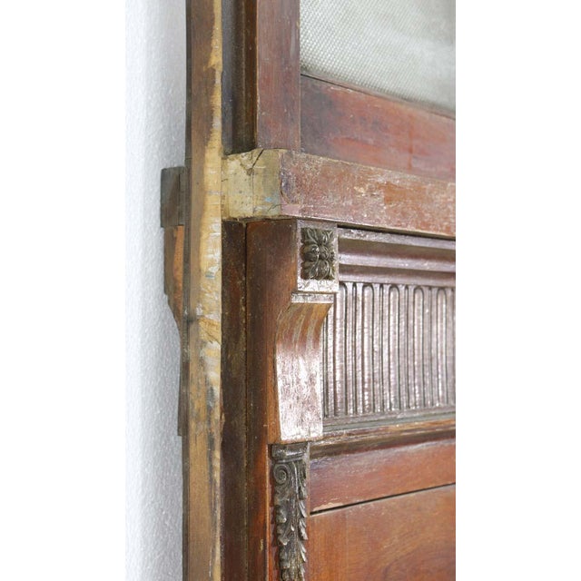 Large Door Frame With Textured Glass & Etched Glass Side Lites Chairish