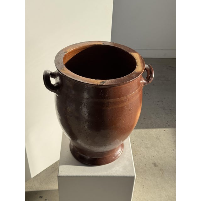 Large Vintage Terracotta Pot with Two Handles, 1970s For Sale - Image 9 of 18