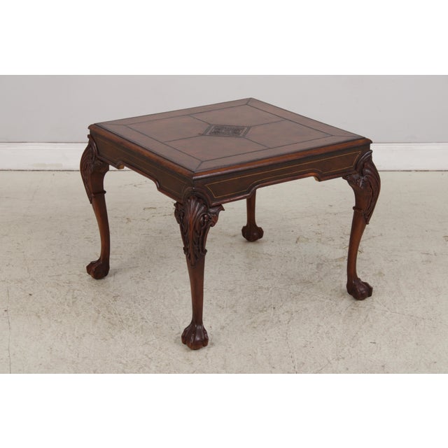Age: Approx: 20 Years Old Details: Quality Tooled Leather Ball & Claw Feet Quality Construction 18 C. Design Chippendale...