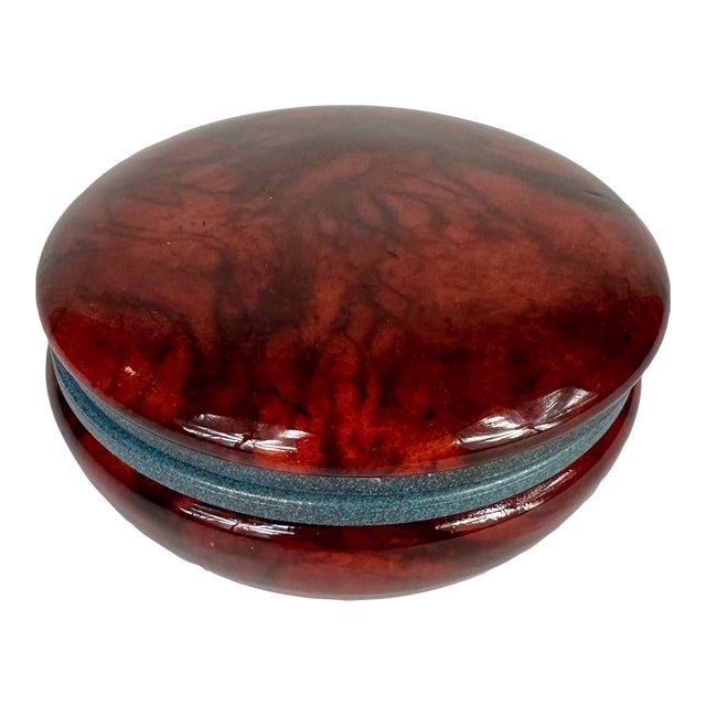 Mid 20th Century Mid-Century Modern Round Alabaster Box From Italy For Sale