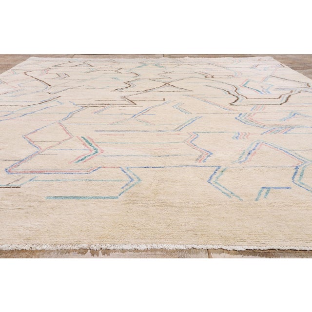 Organic Bauhaus Moroccan Rug, 10'05 X 13'01 For Sale - Image 9 of 10