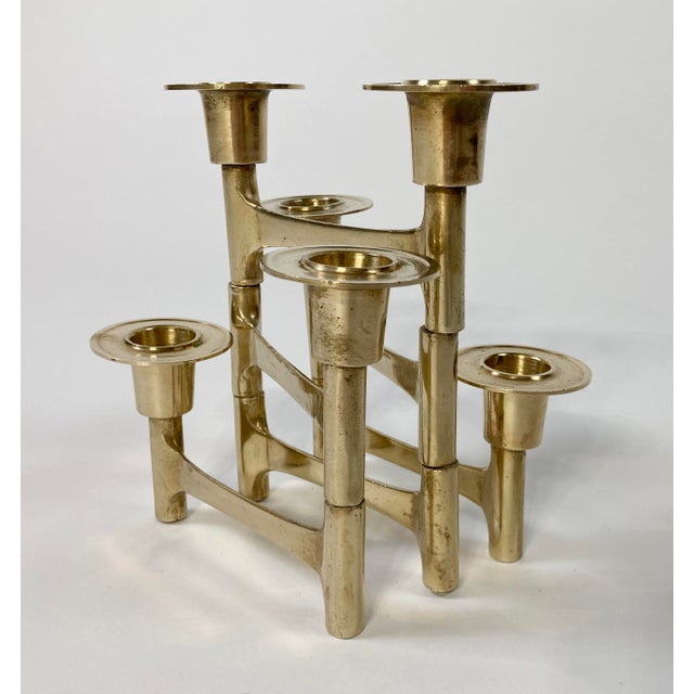 Vintage Brass Danish Mid-Century Articulating Candelabra For Sale - Image 4 of 4