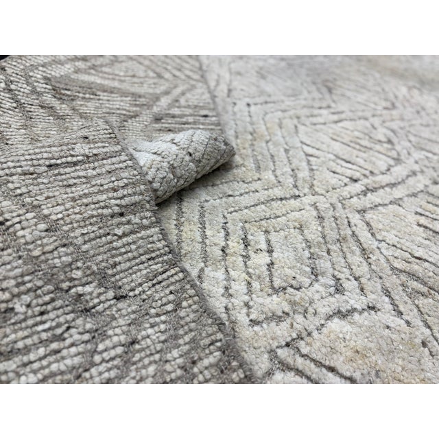 Textile Rh Halima Hand-Knotted Wool Rug — 12' × 15' Marled Ivory / Latte | Undyed Wool | High-Low Texture For Sale - Image 7 of 18