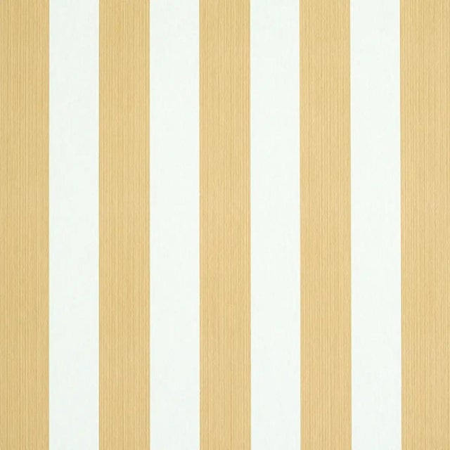 Schumacher Sample - Schumacher Edwin Stripe Medium Wallpaper in Wheat For Sale - Image 4 of 4