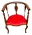 Antique Edwardian Mahogany Tub Chair With Red Suede Seat For Sale