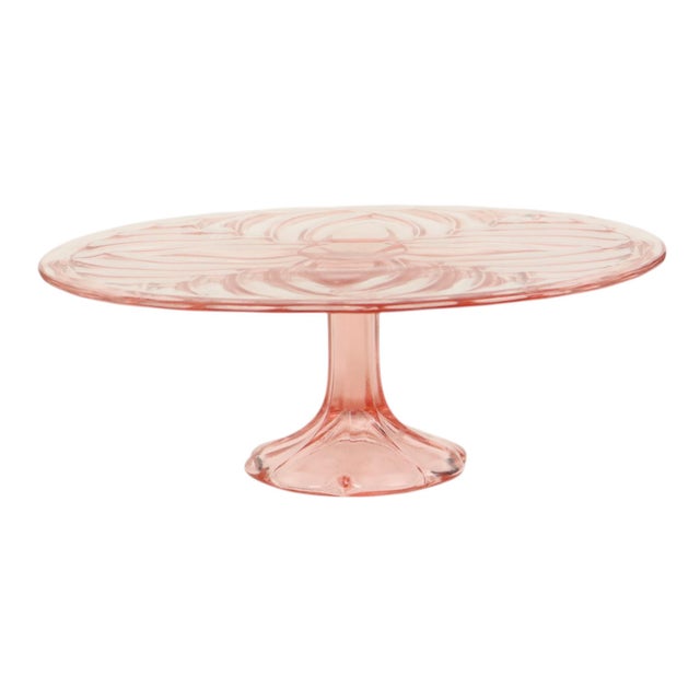 Art Deco Pink Cake Plate from Val Saint Lambert, 1930s For Sale - Image 10 of 15