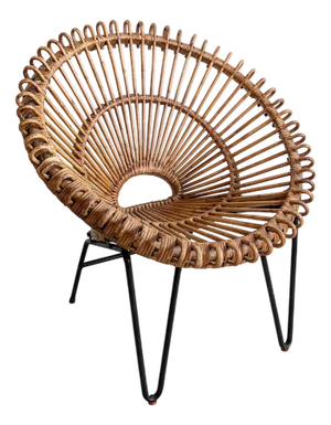 French Rattan Armchair, 1960s