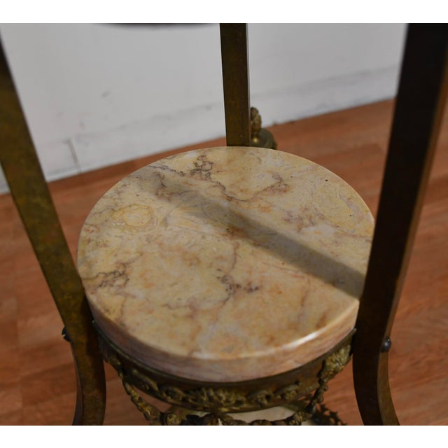 Antique Late 19th French XVI Marble Bronze Étagère / Pedestal Stand 4 Tiers For Sale - Image 16 of 18
