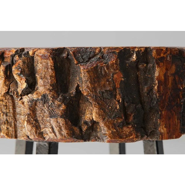 Black Vintage Tree Trunk Stool, 1940 For Sale - Image 8 of 12