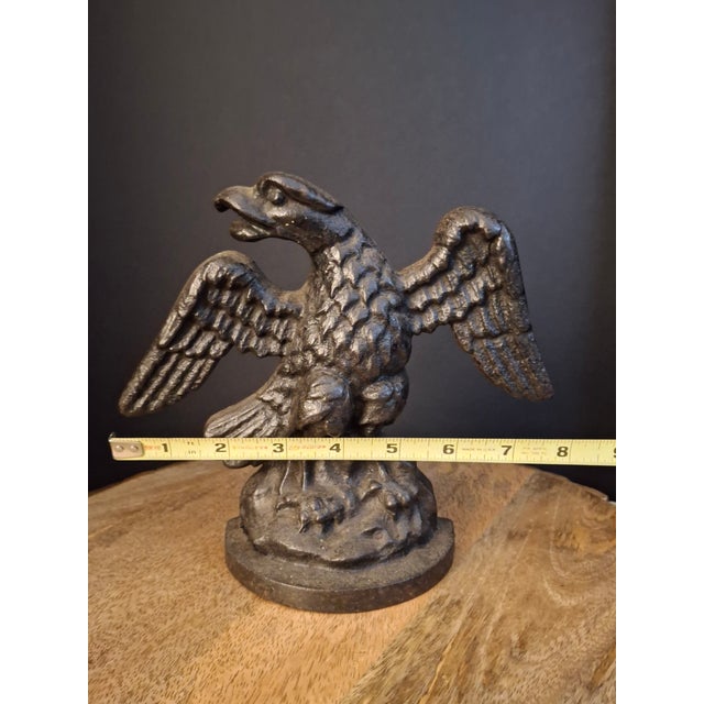 Antique Cast Iron Eagle on Rock Doorstop Patriotic Americana Hubley or Albany For Sale - Image 16 of 17