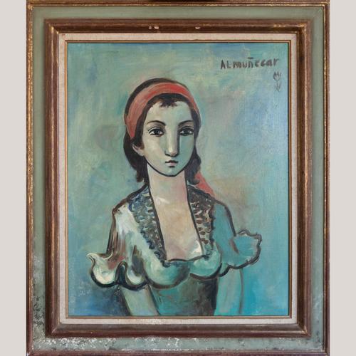 Almuñecar, Mid-Century Portraits, Oil on Canvases, Framed, Set of 4 For Sale - Image 9 of 18